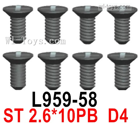 Wltoys 144010 L959-58 Screws. ST 2.6x10PB D4. Wltoys 144010 1/14 Screws Parts, Wltoys 144010 RC Car Screws Parts.