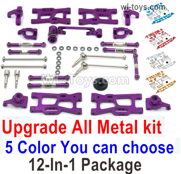 Wltoys 144010 Upgrade ALL Metal Kit A. ALL 12-In-1 Package. 5 Color you can choose. Wltoys 144010 1/14 Parts,Wltoys 144010 RC Car Parts
