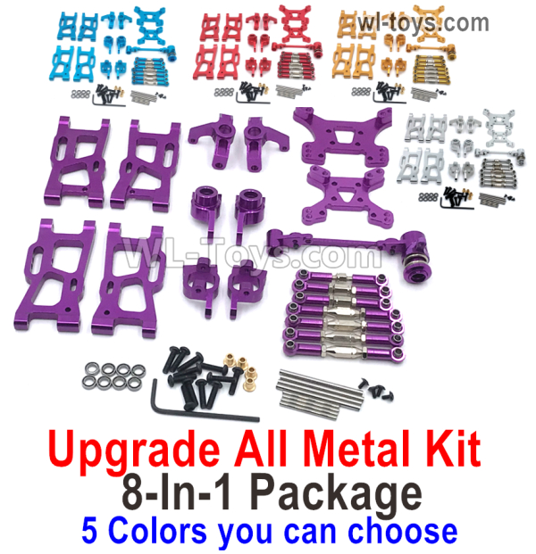 Wltoys 144010 Upgrade Metal kit cash set 1 Parts. All 8-In-1 Package. 5 Colors you can choose.