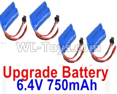 Wltoys 18401 Upgrade 6.4V 750mAh battery(4pcs)-52X32X16mm,Wltoys 18401 RC Crawler Car Spare Parts Replacement Accessories,1:18 18401 6wd rc rock racing car Parts,On Road Drift Racing Truck Car Parts