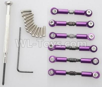 Wltoys 184012 Parts-14-03 A949-10 Upgrade Metal Connect buckle,Trolley(6pcs)-Purple,Wltoys 184012 Rc Racing Car Truck Spare Parts,High speed Wltoys 184012 1:18 Scale 4wd,2.4G Spare Parts Accessories,F1 184012 On Road Drift Racing Truck Car Parts