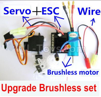 Wltoys 184012 Parts-24-01 Upgrade Brushless Set(Include the Brushless motor,ESC,Servo,Conversion wire),Wltoys 184012 Rc Racing Car Truck Spare Parts,High speed Wltoys 184012 1:18 Scale 4wd,2.4G Spare Parts Accessories,F1 184012 On Road Drift Racing Truck