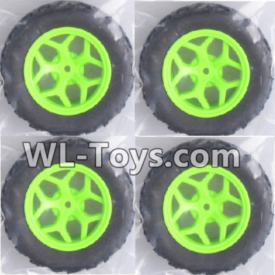 Wltoys 18429 Whole wheel unit(4 set)-Green,Wltoys 18429 RC Car Spare Parts Replacement Accessories,1:18 Scale 4wd,2.4G 18429 rc racing car Parts,On Road Drift Racing Truck Car Parts