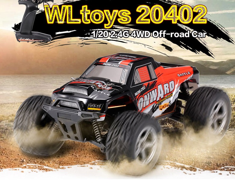 WLtoys 12427 2.4G 1/12 4WD Crawler RC Car With LED Light 7.4V