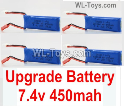 Wltoys 284010 Upgrade Parts 4pcs 284131 Battery Packs.K989-60 Upgrade 7.4V 450MAH Battery.WLtoys 1/28 RC Car Parts.