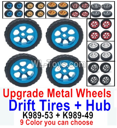 Wltoys 284010 Upgrade Parts Metal Drift Wheels Tires.You have 9 Colors you can choose..WLtoys 1/28 RC Car Parts.