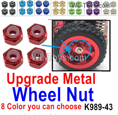 Wltoys 284010 Upgrade Parts Metal Wheel nut for the Wheel.You have 8 Color you can choose.WLtoys 1/28 RC Car Parts.