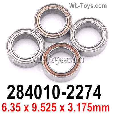 Wltoys 284010 Parts K284010-2274 Bearings.The Size is 6.35X9.525X3.175mm.Total 4pcs.WLtoys 1/28 RC Car Parts.