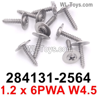 Wltoys 284010 Parts 284131-2564 Screws.1.2x6PWA W4.5.Phillips pan head screws with media.Total 10pcs.WLtoys 1/28 RC Car Parts.WLtoys 1/28 RC Car Parts.