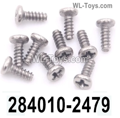 Wltoys 284010 Parts 284010-2479 Screws.Total 10pcs.1.2x3PB Phillips round head tapping screws.Total 10pcs.WLtoys 1/28 RC Car Parts.WLtoys 1/28 RC Car Parts.