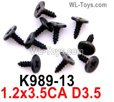 Wltoys 284010 Parts K989-13 Screws.1.2x3.5CA D3.5 screw set.Total 10pcs.WLtoys 1/28 RC Car Parts.