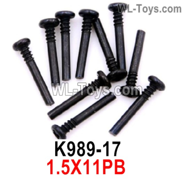 Wltoys 284010 Parts K989-17 Screws.1.5X11PB half-tooth screw set.Total 10pcs.WLtoys 1/28 RC Car Parts.