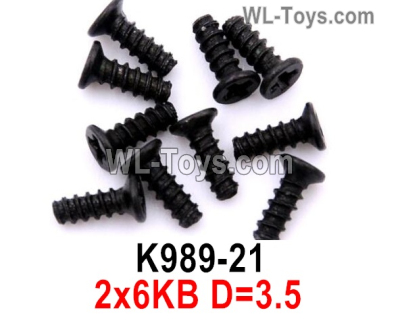Wltoys 284010 Parts K989-21 Screws.2x6KB D=3.5 screw set.Total 10pcs.WLtoys 1/28 RC Car Parts.