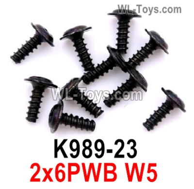 Wltoys 284010 Parts K989-23 Screws.2x6PWB W5 screw set.Total 10pcs.WLtoys 1/28 RC Car Parts.