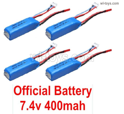 Wltoys 284131 Battery Parts.Total 4pcs RC Battery. -K989-60.Official WLtoys 7.4V 400mAh Battery.WLtoys 1/28 rc Drift Car Parts
