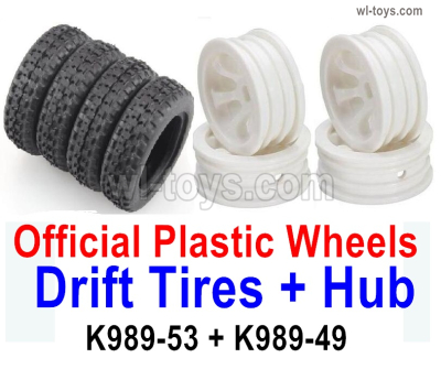 Wltoys 284131 Parts-Drift tires and Drift Wheel Hub.K989-53 + K989-49.WLtoys 1/28 rc Drift Car Parts