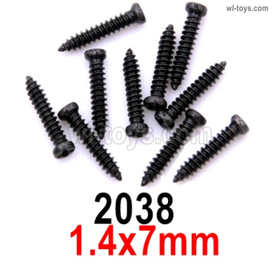 Wltoys 284131 Screws Parts.2038 Screws.1.4x7mm.Total 10pcs.WLtoys 1/28 rc Drift Car Parts