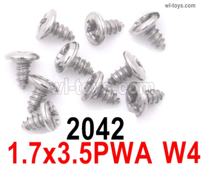 Wltoys 284131 Screws Parts.2042 Screws.1.7x3.5PWA W4.Phillips pan head with screws.WLtoys 1/28 rc Drift Car Parts