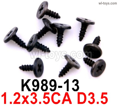 Wltoys 284131 Screws Parts.K989-13 Screws.1.2x3.5CA D3.5 screw set.WLtoys 1/28 rc Drift Car Parts