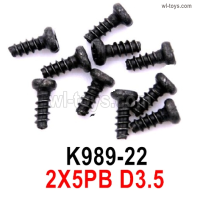 Wltoys 284131 Screws Parts.K989-22 2X5PB D3.5 Screws.WLtoys 1/28 rc Drift Car Parts