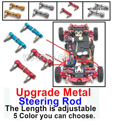 Wltoys 284161 Upgrade Parts Metal Steering Rod.Total 2pcs. 5 color you can choose.The length is Adjustable..WLtoys 1/28 RC Car Parts.