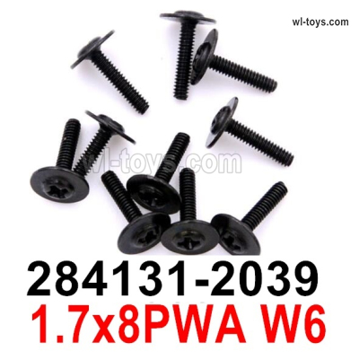 Wltoys 284161 Parts 284131.2039 Screws.1.7x8PWA W6. Round head machine screw with medium.WLtoys 1/28 RC Car Parts.