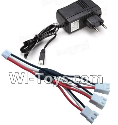 Wltoys A232 A242 A252 Charger & Upgrade 1-to-3 coversion Charging cable(1pcs),Wltoys A232 A242 A252 1/24 rc Drift Car Parts desert Off Road Buggy parts