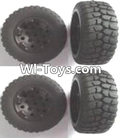 Wltoys A313 Front and Rear wheel unit(Total 4pcs),1/12 Wltoys A313 RC Car Spare Parts Replacement Accessories