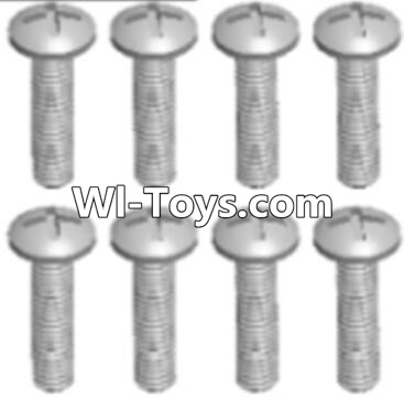 Wltoys A323 Round head tapping screw(M2.6X16 PB)-8pcs,1/12 Wltoys A323 RC Car Spare Parts Replacement Accessories