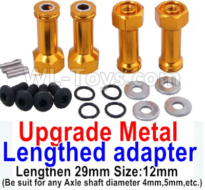 Wltoys A959B A959-B Upgrade Metal Lengthed adapter(4 set)-Lengthen 29mm-Yellow,Wltoys A959B A959-B RC Car Parts