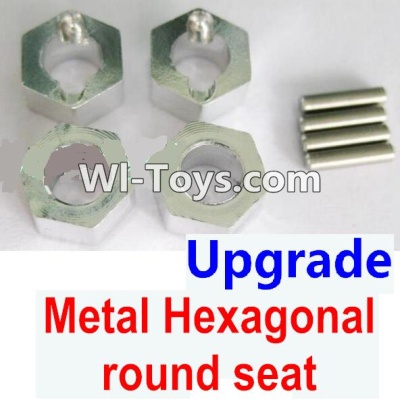 Wltoys A969-B Upgrade Metal Hexagonal round seat(4pcs)(4pcs)-Silver For Wltoys A969-B Rc Car Parts,High speed 1:18 Scale 4wd,2.4G A969-B rc racing car Parts,On Road Drift Racing Truck Car Parts