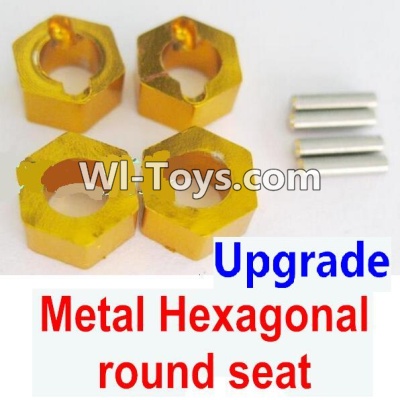 Wltoys A969-B Upgrade Metal Hexagonal round seat(4pcs)(4pcs)-Yellow For Wltoys A969-B Rc Car Parts,High speed 1:18 Scale 4wd,2.4G A969-B rc racing car Parts,On Road Drift Racing Truck Car Parts