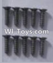 Wltoys A969-B A949-48 Countersunk head self-tapping screws-M2X9.5(10PCS) For Wltoys A969-B Rc Car Parts,High speed 1:18 Scale 4wd,2.4G A969-B rc racing car Parts,On Road Drift Racing Truck Car Parts