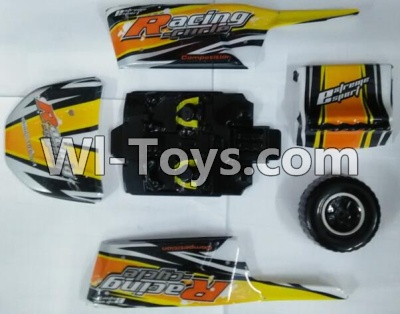 Wltoys K929-B Body Shell Cover,Car canopy,Sheel cover-Yellow((Not Include the Car shell,Doll head and Rollcage)),1/18 Wltoys K929-B RC Car Parts