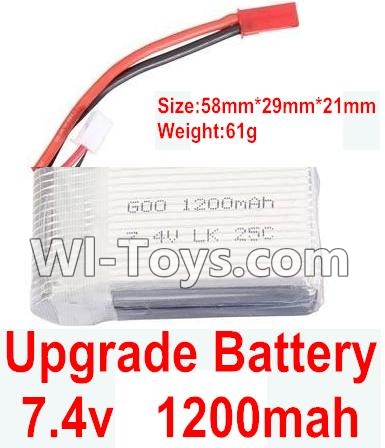 Wltoys K929 Upgrade 1200mah battery(Size-58mmX29mmX21mm)(Weight-61g),Wltoys K929 desert RC Truck Parts,1:18 rc car and rc racing car Parts