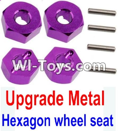 Wltoys 10428 Upgrade Metal 12MM Hexagon wheel seat,Tire adapter(4pcs)-Purple-K949-12,Wltoys 10428 RC Car Parts,High speed 1:10 Scale 4wd,10428 Electric Power On Road Drift Racing Truck Car Parts