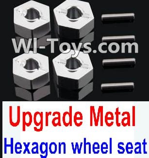 Wltoys 10428 Upgrade Metal 12MM Hexagon wheel seat,Tire adapter(4pcs)-Silver-K949-12,Wltoys 10428 RC Car Parts,High speed 1:10 Scale 4wd,10428 Electric Power On Road Drift Racing Truck Car Parts