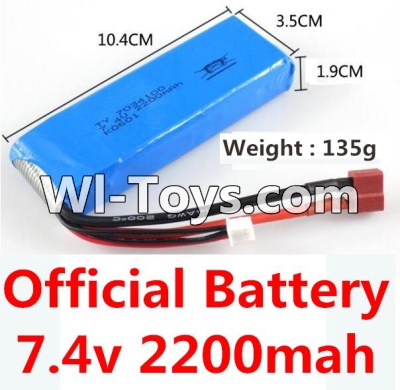 Wltoys 10428 Battery Parts-7.4v 2200mah battery with T-shape plug(Size-10.4X3.5X1.9CM)-(Weight-135g)-K949-78,Wltoys 10428 RC Car Parts,High speed 1:10 Scale 4wd,10428 Electric Power On Road Drift Racing Truck Car Parts