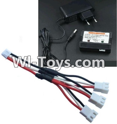 Wltoys 10428 pgrade 1-to-3 coversion Charging cable(1pcs) & Charger and Banlance charger,Wltoys 10428 RC Car Parts,High speed 1:10 Scale 4wd,10428 Electric Power On Road Drift Racing Truck Car Parts