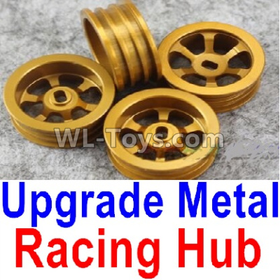 Wltoys K999 Upgrade Metal Racing Hub(4pcs)(Can only match the Racing Tire lether)-Yellow,1:28 Wltoys K999 Rc Car Spare Parts Replacement accessories,K999 On Road Drift Racing Truck Car Parts