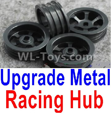 Wltoys K999 Upgrade Metal Racing Hub(4pcs)(Can only match the Racing Tire lether)-Black,1:28 Wltoys K999 Rc Car Spare Parts Replacement accessories,K999 On Road Drift Racing Truck Car Parts