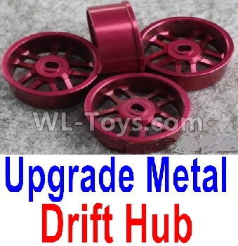Wltoys K999 Upgrade Metal Drift Hub(4pcs)(Can only match the Drift Tire lether)-Purple,1:28 Wltoys K999 Rc Car Spare Parts Replacement accessories,K999 On Road Drift Racing Truck Car Parts