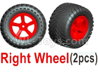 Wltoys L209 Spare Parts-22-03 1549 Right Wheel unit(2 set)-Red,Wltoys L209 Rc Car Spare Parts Replacement Accessories,1:10 L209 RC Racing Car Trcuk parts