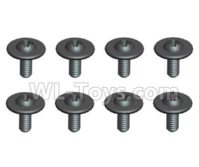 Wltoys L209 Spare Parts-29-05 1535 Pan head Cross recessed screws(8PCS)-ST2.3X6PWB8,Wltoys L209 Rc Car Spare Parts Replacement Accessories,1:10 L209 RC Racing Car Trcuk parts