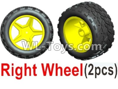 Wltoys L229 Spare Parts-11-03 1566 Right Wheel unit(2 set)-Yellow,Wltoys L229 Rc Car Spare Parts Replacement Accessories,1:10 L229 RC Racing Car Trcuk parts