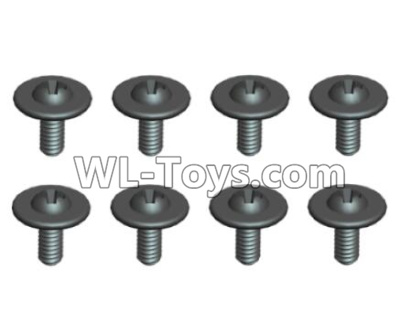 Wltoys L229 Spare Parts-29-05 1535 Pan head Cross recessed screws(8PCS)-ST2.3X6PWB8,Wltoys L229 Rc Car Spare Parts Replacement Accessories,1:10 L229 RC Racing Car Trcuk parts