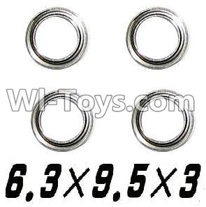 XinleHong Toys 9120 WJ09 Bearing-6.3x9.5x3mm-4pcs,JYRC XinleHong Toys 9120 Racing Sprint RC Monster Truck Spare parts Accessories,9120 1:12 4WD Brush High Speed Buggy Parts