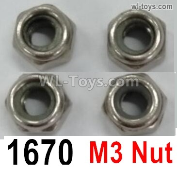 Wltoys 16800 M3 Lock nut. 1670. Total 4pcs. 1/16 8ch Wl-Model Wltoys 16800 RC Excavator Parts Accessories
