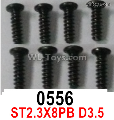 Wltoys 16800 0556 Screws. ST2.3*8PB D3.5. Total 8pcs. Cross Round head Self-tapping screws 1/16 8ch Wl-Model Wltoys 16800 RC Excavator Parts Accessories