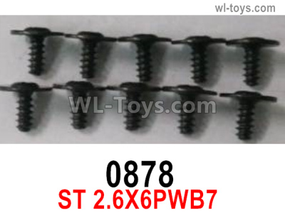 Wltoys 16800 0878 Screws. ST 2.6x6PWB7. Total 10pcs. Round head machine screw with Media Cap. 1/16 8ch Wl-Model Wltoys 16800 RC Excavator Parts Accessories
